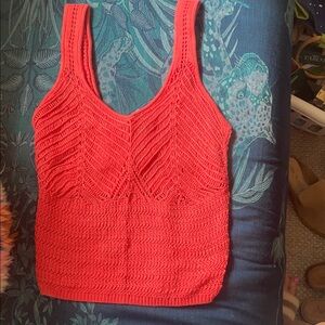 Abercrombie & Fitch Coral Crochet Tank Top